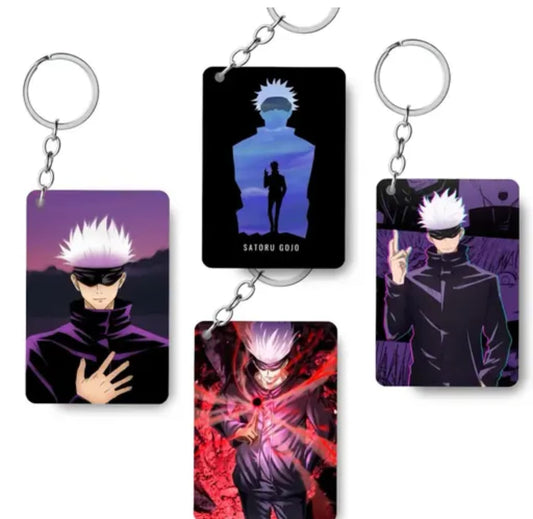 Premium (Pack of 4) Satoru gojo Anime Printed Keychain For Bike