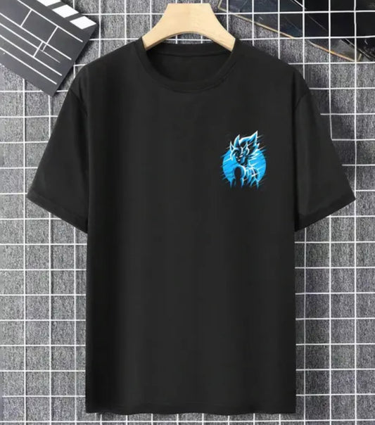 DELGAN trendy mens oversize black t shirt, naruto print