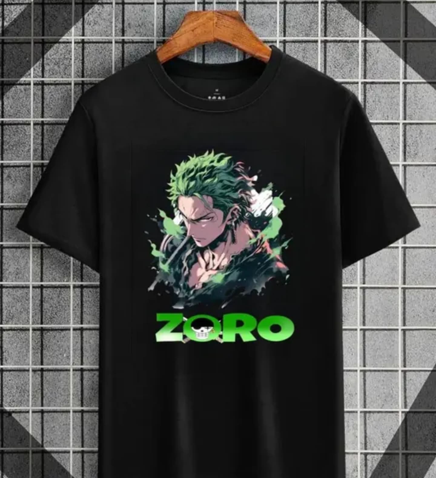 Zoro One Piece printed anime Thsirt For Men one piece black