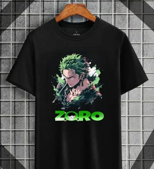 Zoro One Piece printed anime Thsirt For Men one piece black