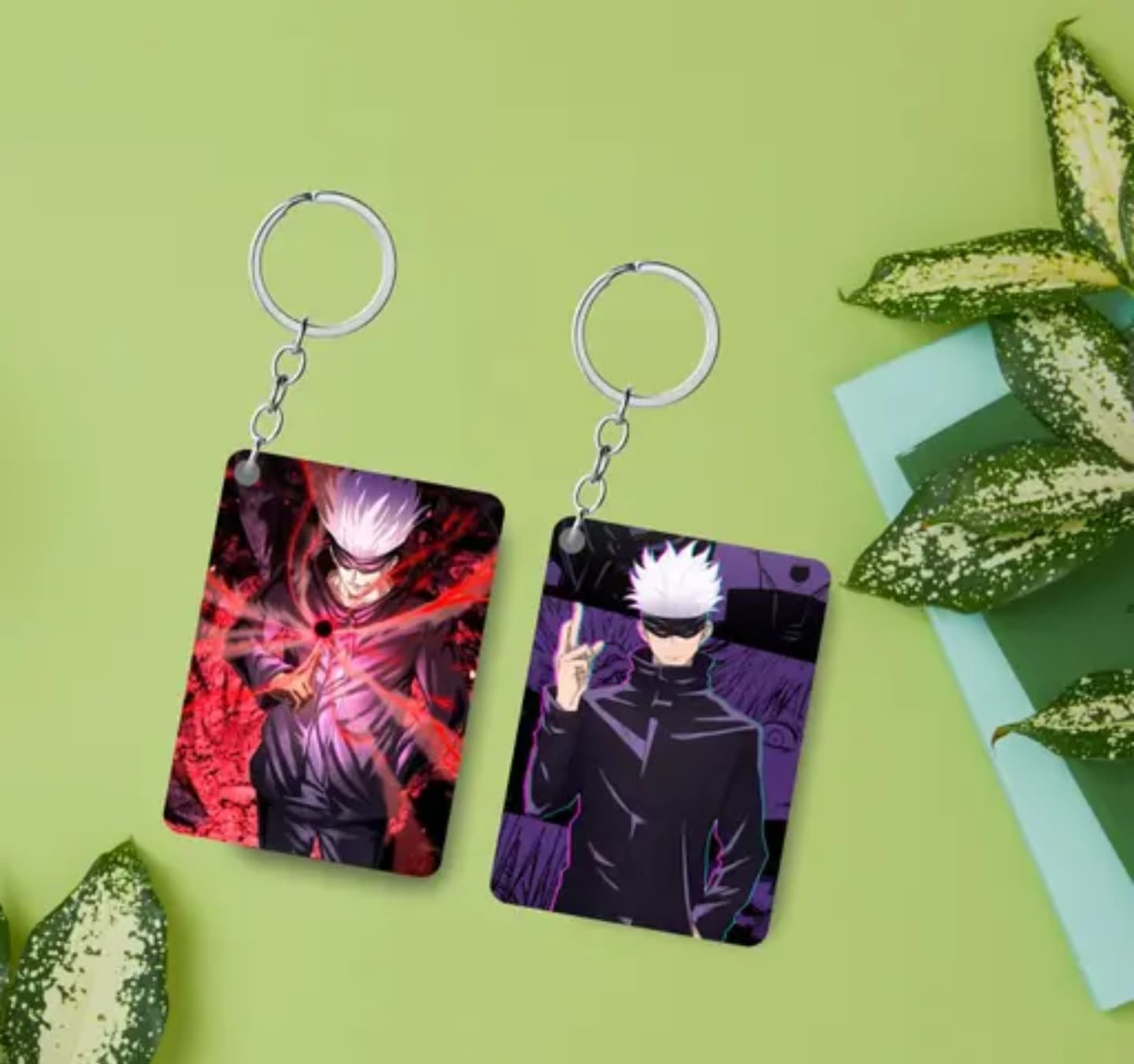 Premium (Pack of 4) Satoru gojo Anime Printed Keychain For Bike