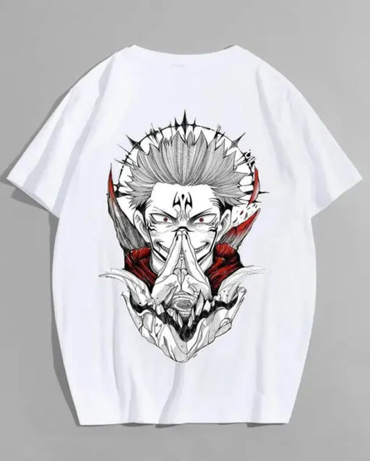 loviya Anime Printed oversize drop soulder round neck pure cotton